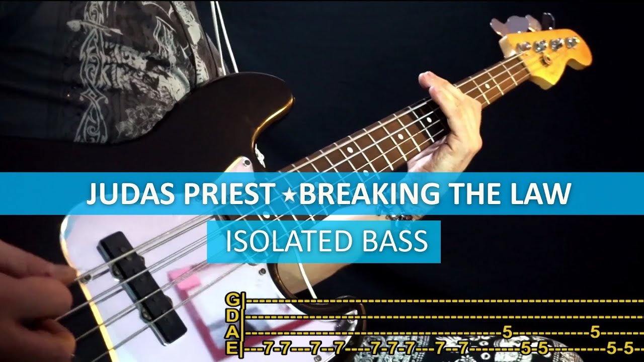 [isolated bass] Judas Priest - Breaking the Law / bass cover / playalong with TAB
