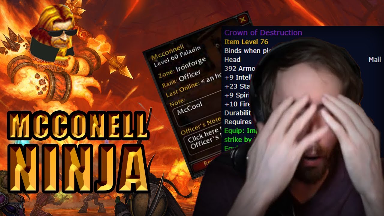 Asmongold NINJALOOTS Ragnaros — лучший предмет для Макконнелла! (Случайность?) — WoW Classic