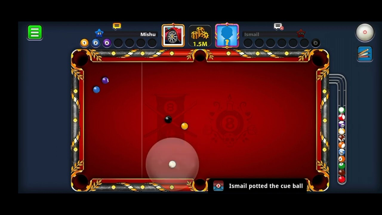 Cannes Premiere 1.5M Win || 8 Ball Pool || game play fantastic match 😱
