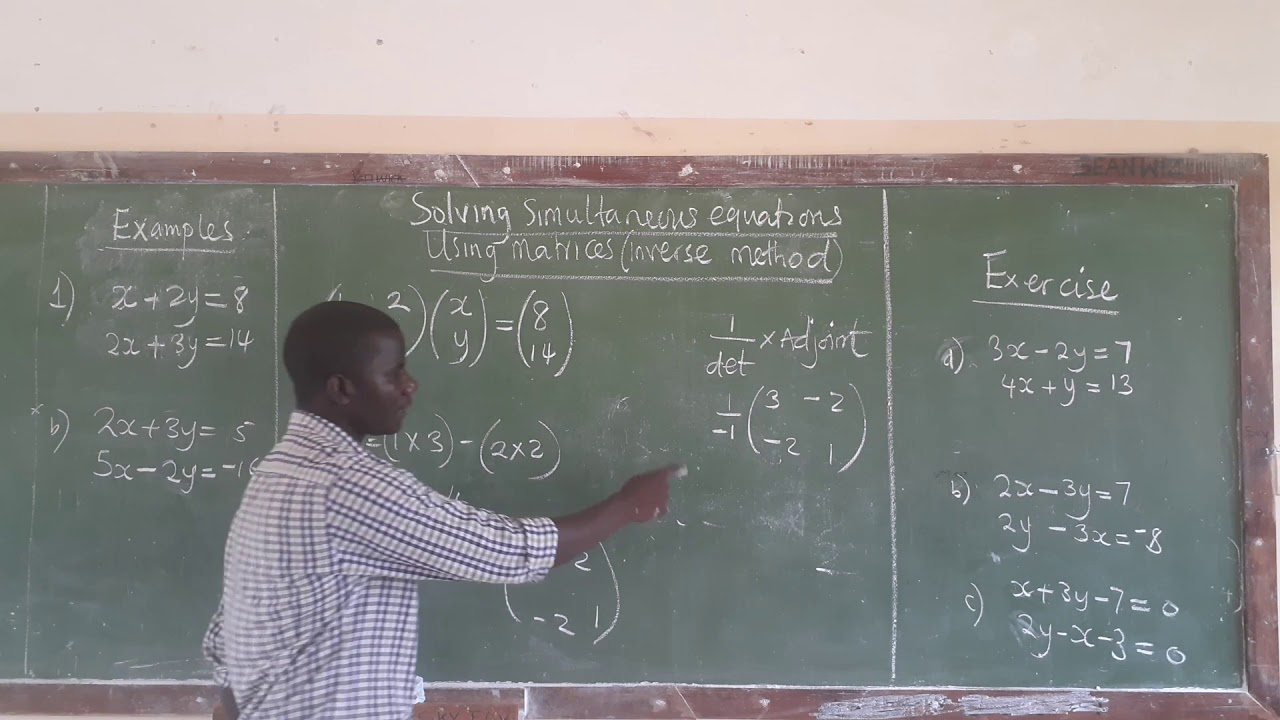 Solving simultaneous equations using matrices