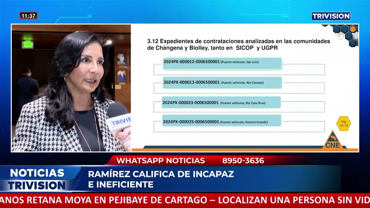 Paulina Ramírez reprocha al Gobierno que solo hay un 10% de avance en las obras de riesgo inminente.