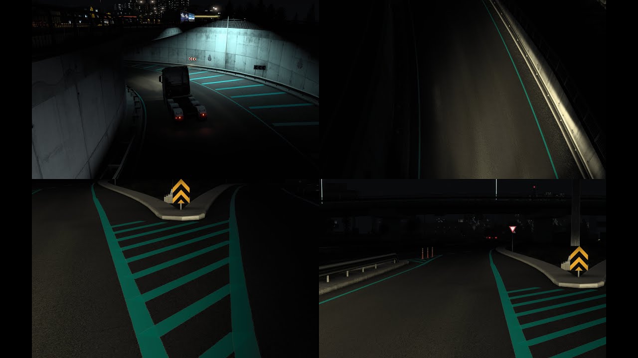 RODONITCHO MODS ETS2 1.46.2.2S 004/12/0879/2022 PHOSPHORIC ROAD MARKINGS 3.0 BY WALDO 70 1.43 1.46