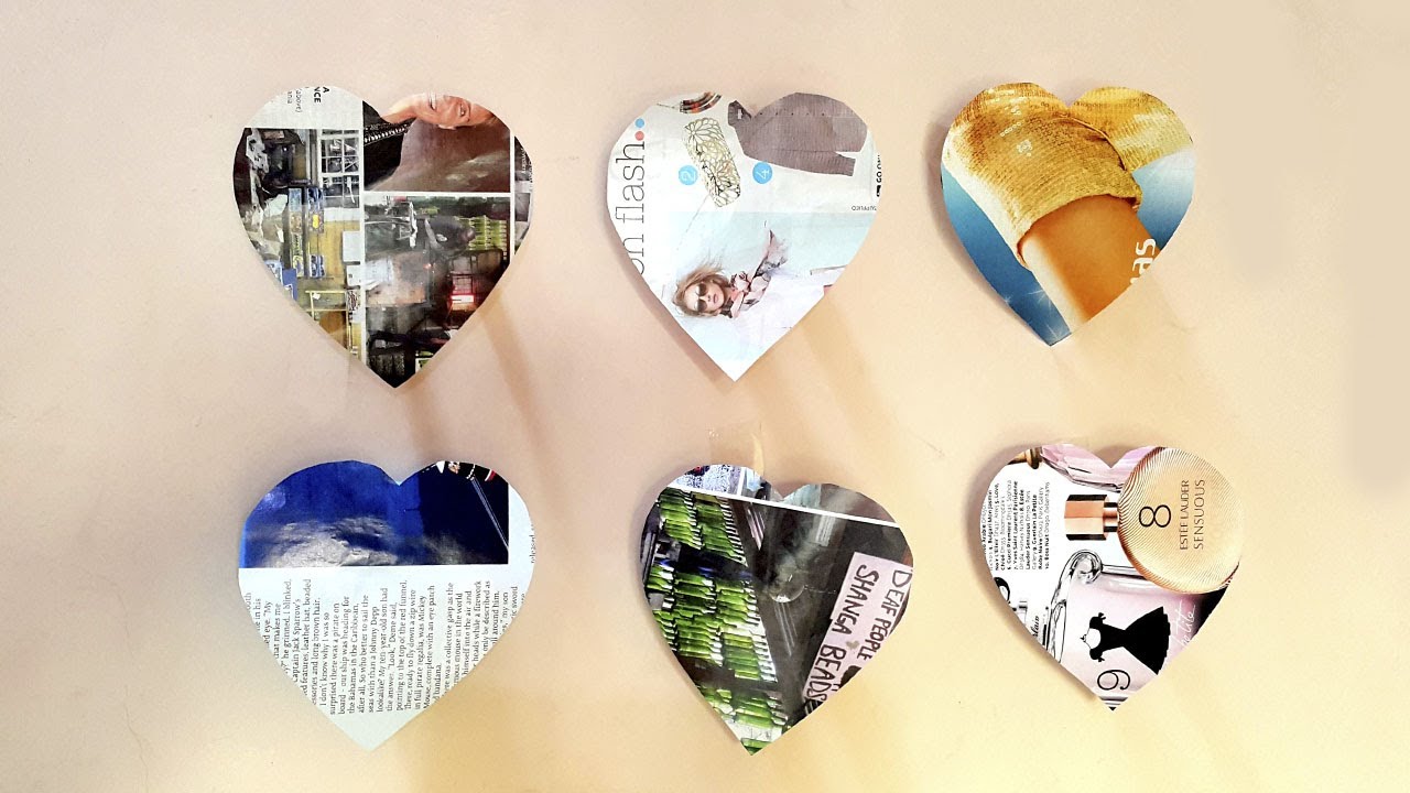 DIY Simple 3D Heart Wall Room Decor | Valentine's Day Wall Art | Magazine Pages DIY