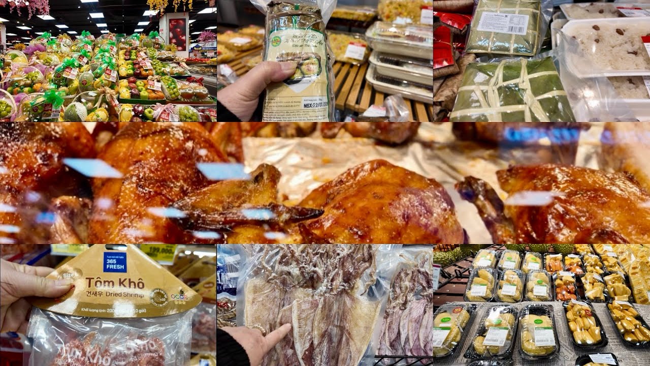 NGẬP TRÀN MÓN NGON BÁNH QUÊ TRỰC TIẾP GIÁ KHÔ THỰC PHẨM TƯƠI SỐNG TRÁI CÂY NHẬP KHẨU HÀNG TẾT 2026 