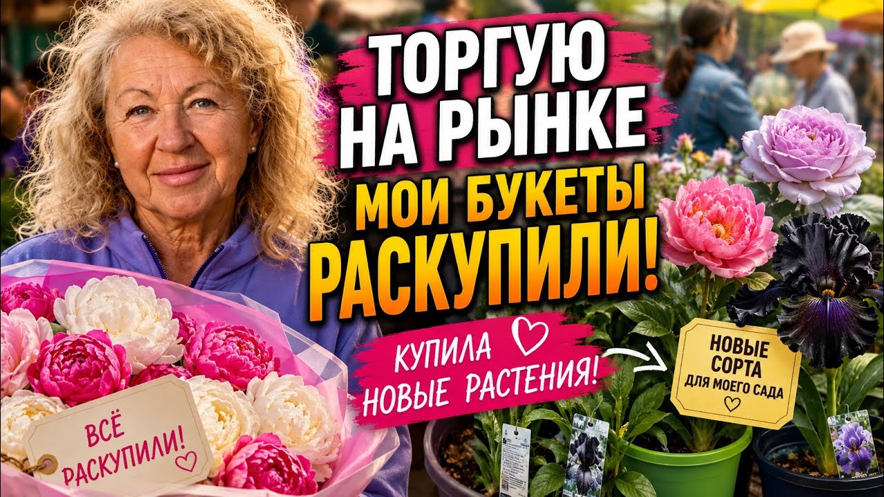 Цветочный рынок в Барановичах 🌸 Мои букеты раскупили! Купила новые растения для сада
