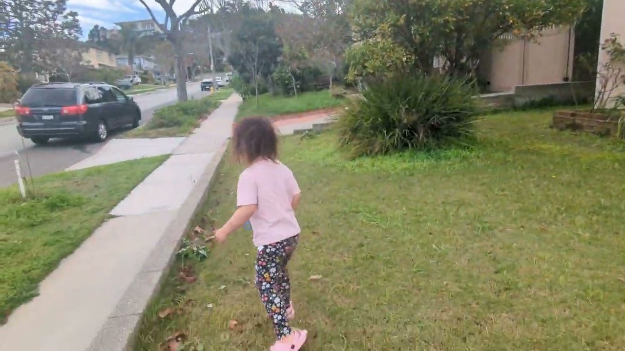 Gigi playing with bubbles in front of grandparent's house Feb 23, 2024 #aarysgigi