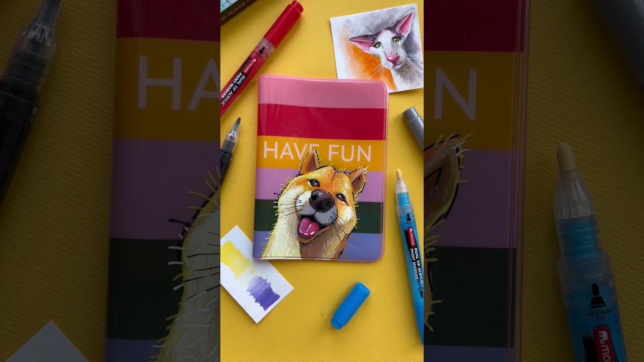 Разрисовываем паспорт маркерами MOBEE art #mobee_art #акриловыемаркеры #shorts #art #dog  #markers