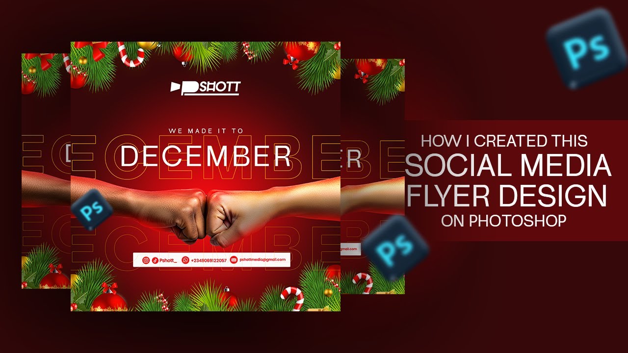 Clean & Professional December Flyer Design in Photoshop (Beginner Friendly)
