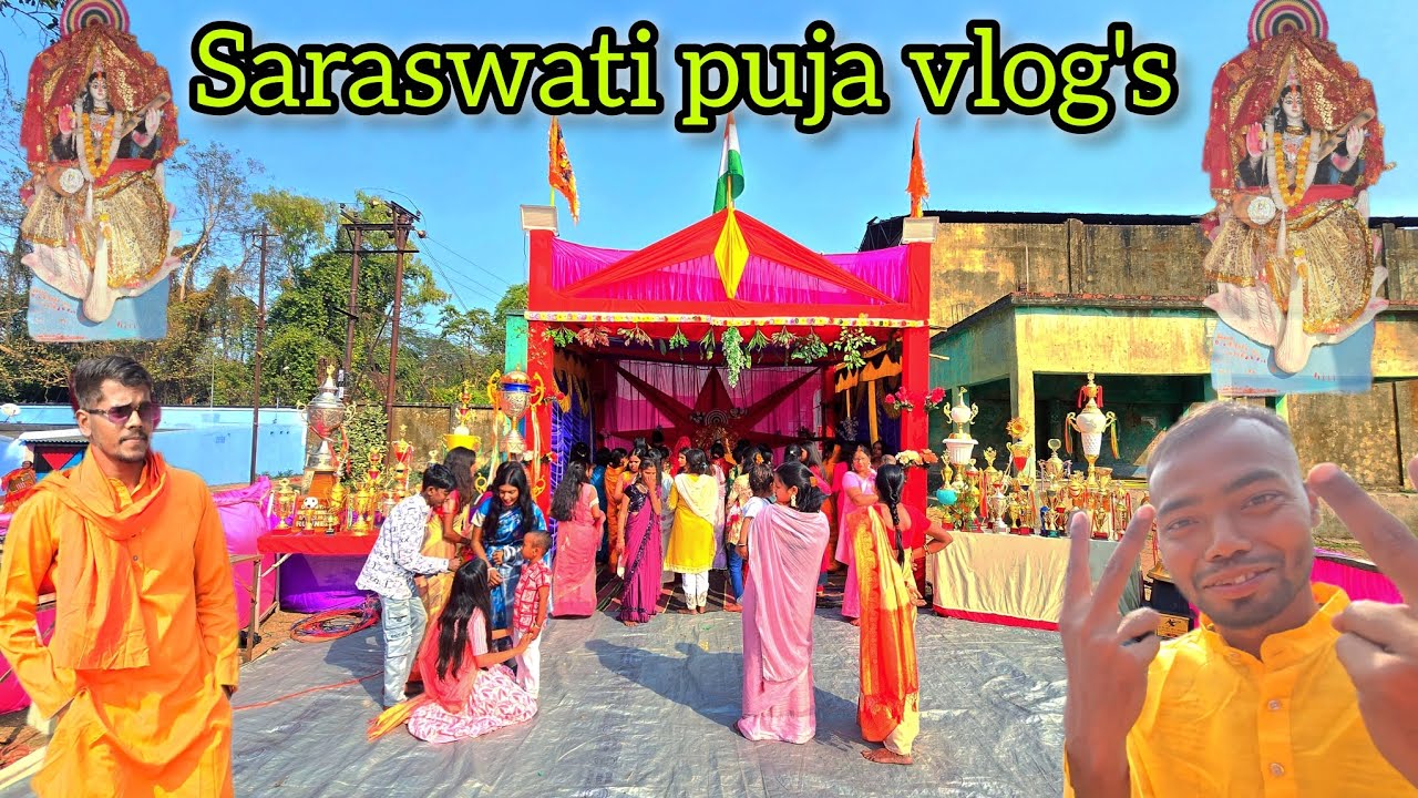 Saraswati puja pandal 2026 Laikdih football ground #vlog's #youtube 