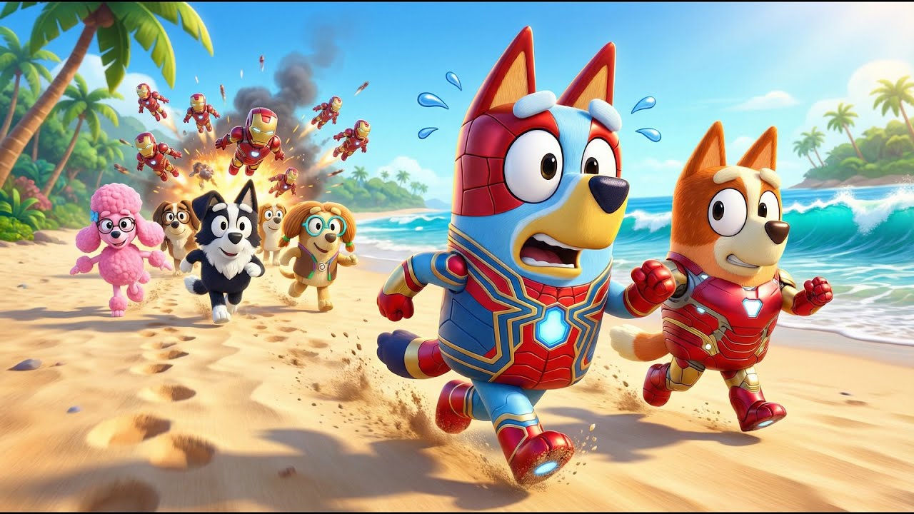 WAIT?! Why Is Everyone Chasing Bluey? 😱🏖️  Crazy Beach Escape | Bluey Funny Animation
