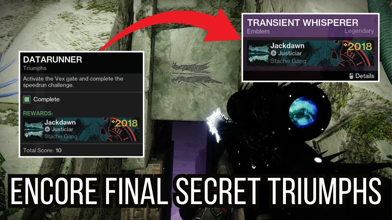 Destiny 2 : Encore Final Secret Triumphs! Locations and How to get Transient Whisperer Guides!