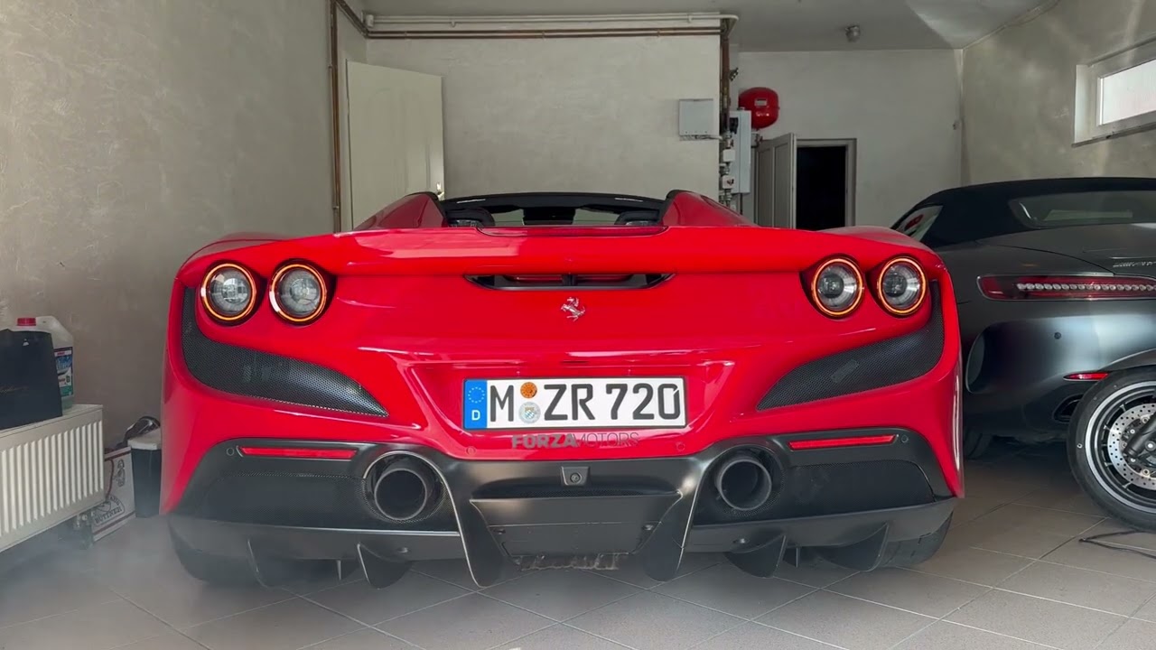 Ferrari F8 Tributo Spider Novitec exhaust cold start