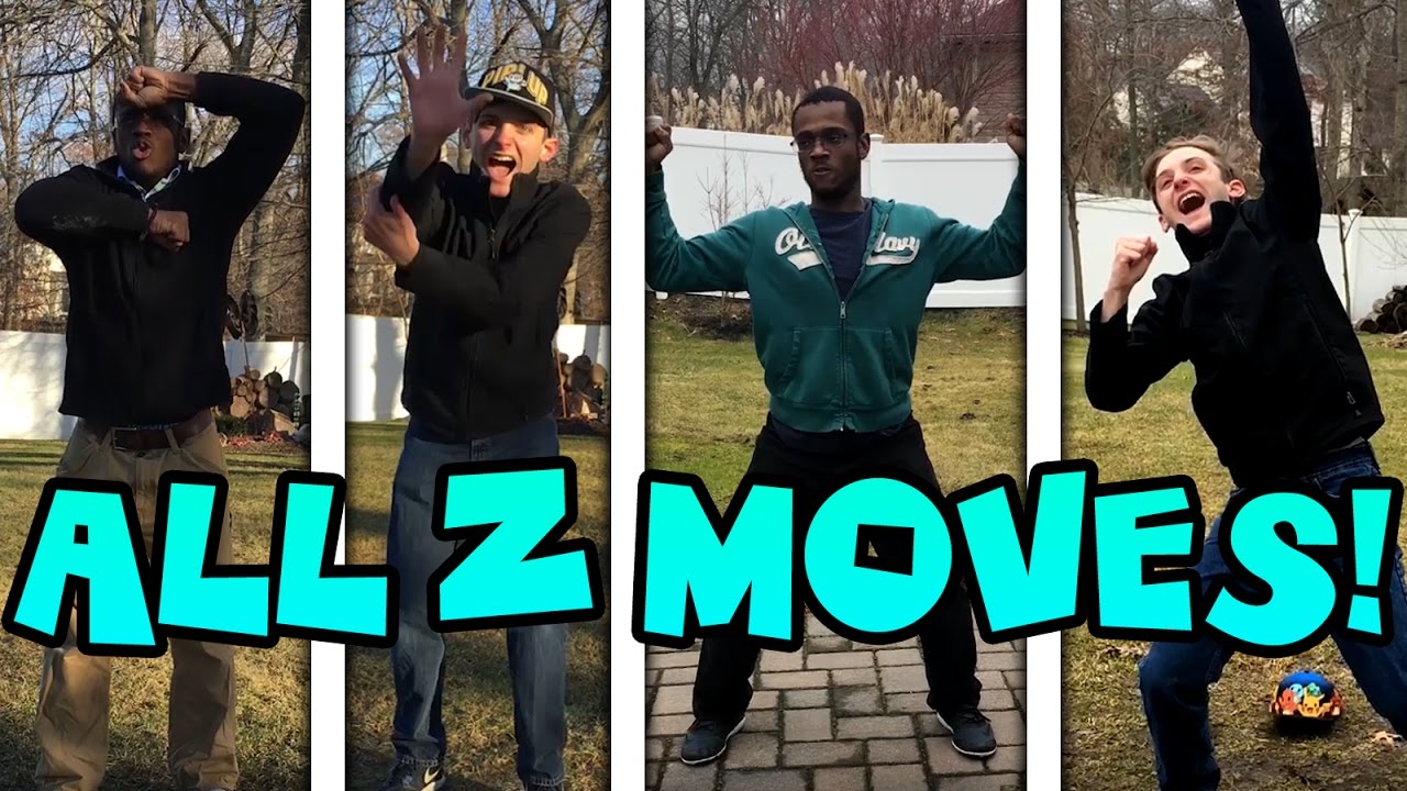 POKEMON SUN AND MOON ALL Z MOVES IN REAL LIFE!