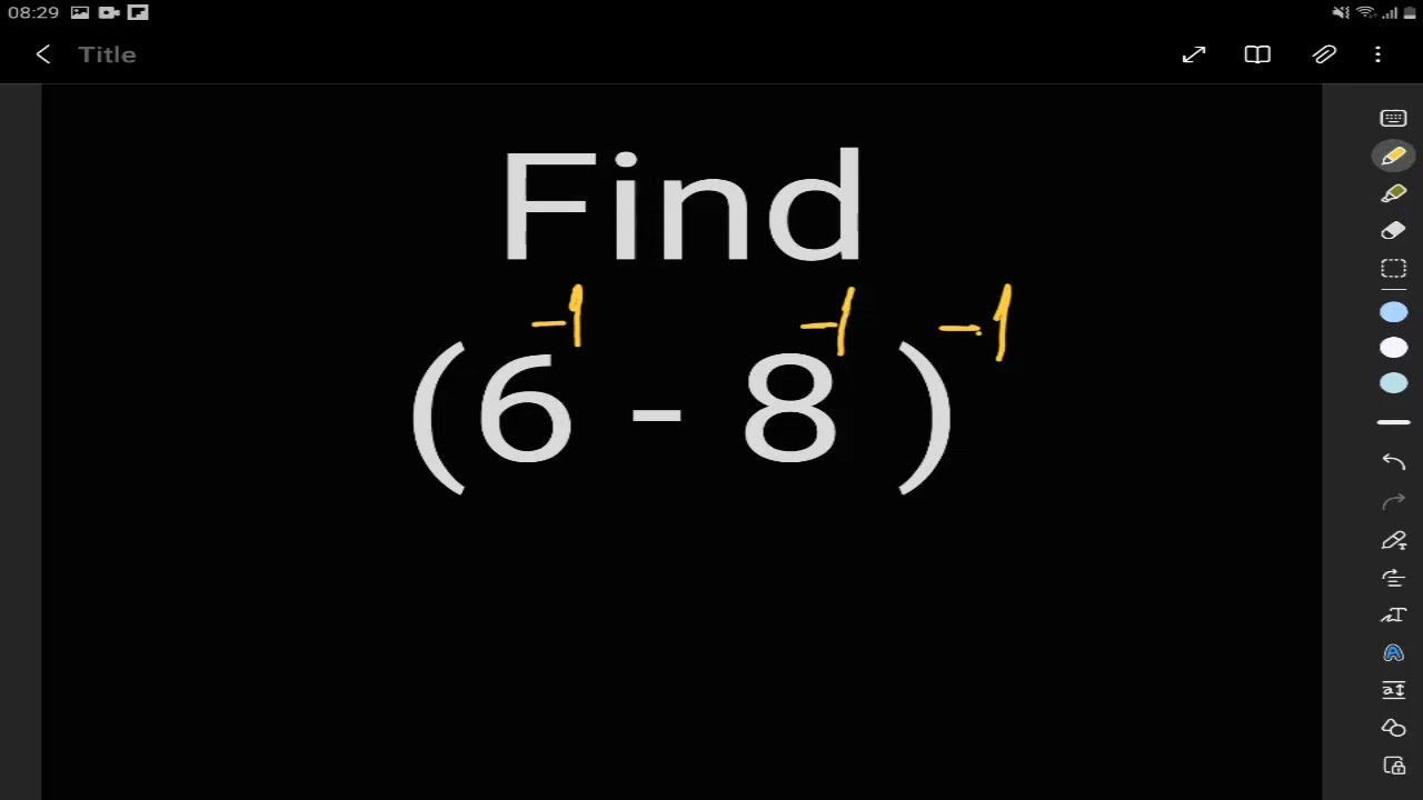 Find the Value of (6^-1 - 8^-1)^-1 Easy Maths Trick