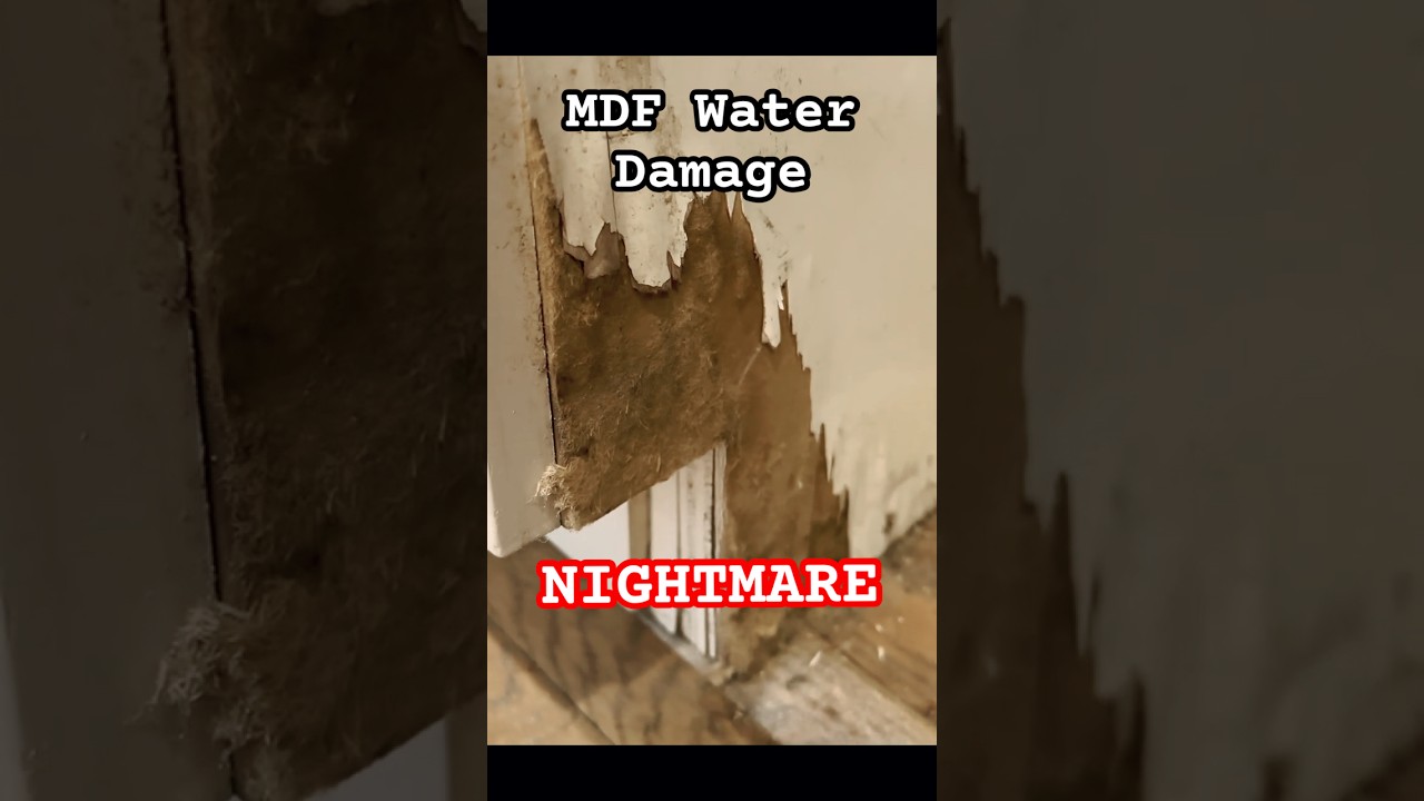 How to fix MDF water damage #homeimprovement #repairs #kitchen  #diy