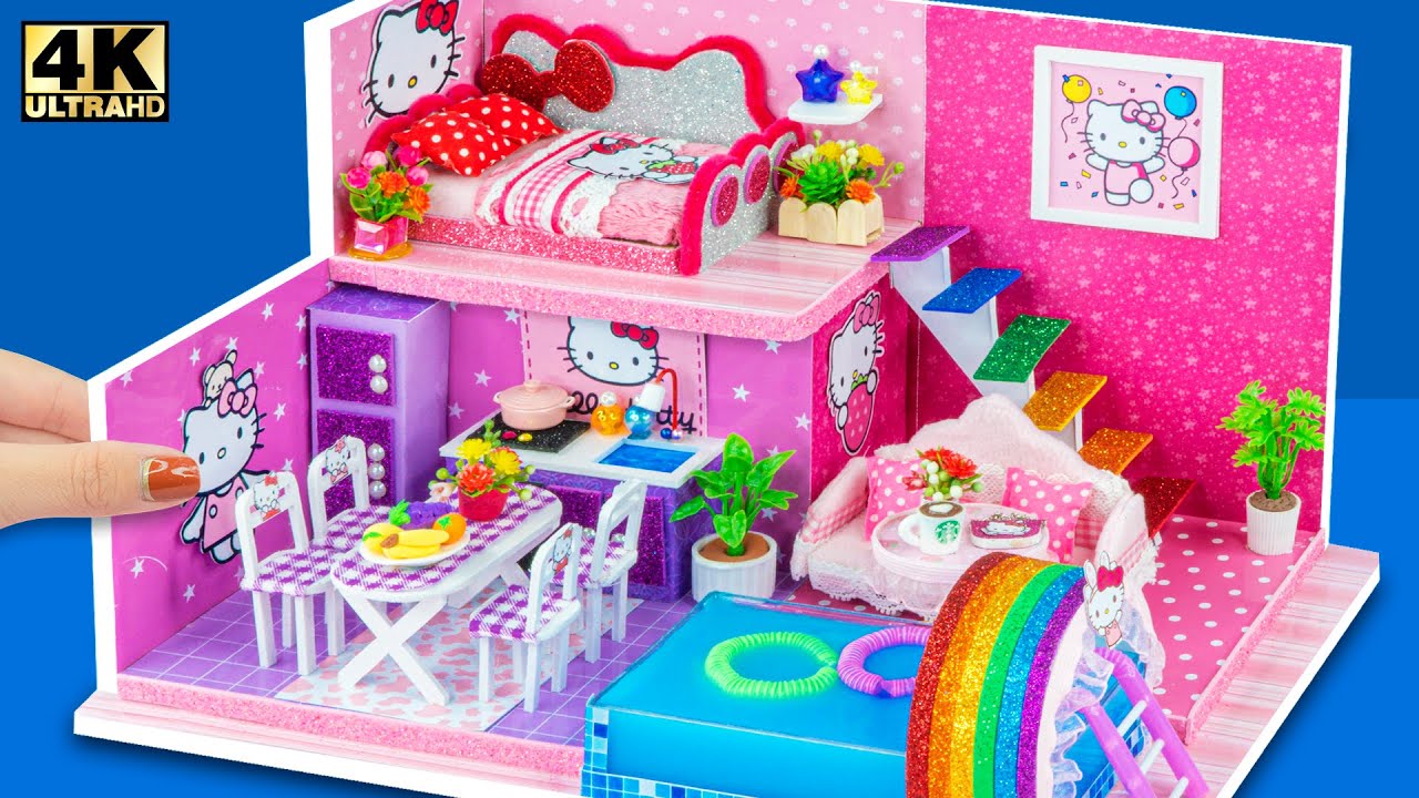 DIY Cardboard House #30 ❤️ Make Hello Kitty House with amazing swimming pool from cardboard