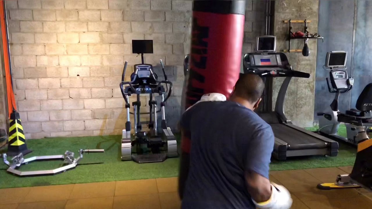 Mutah (Napoleon) hitting the heavy-bag