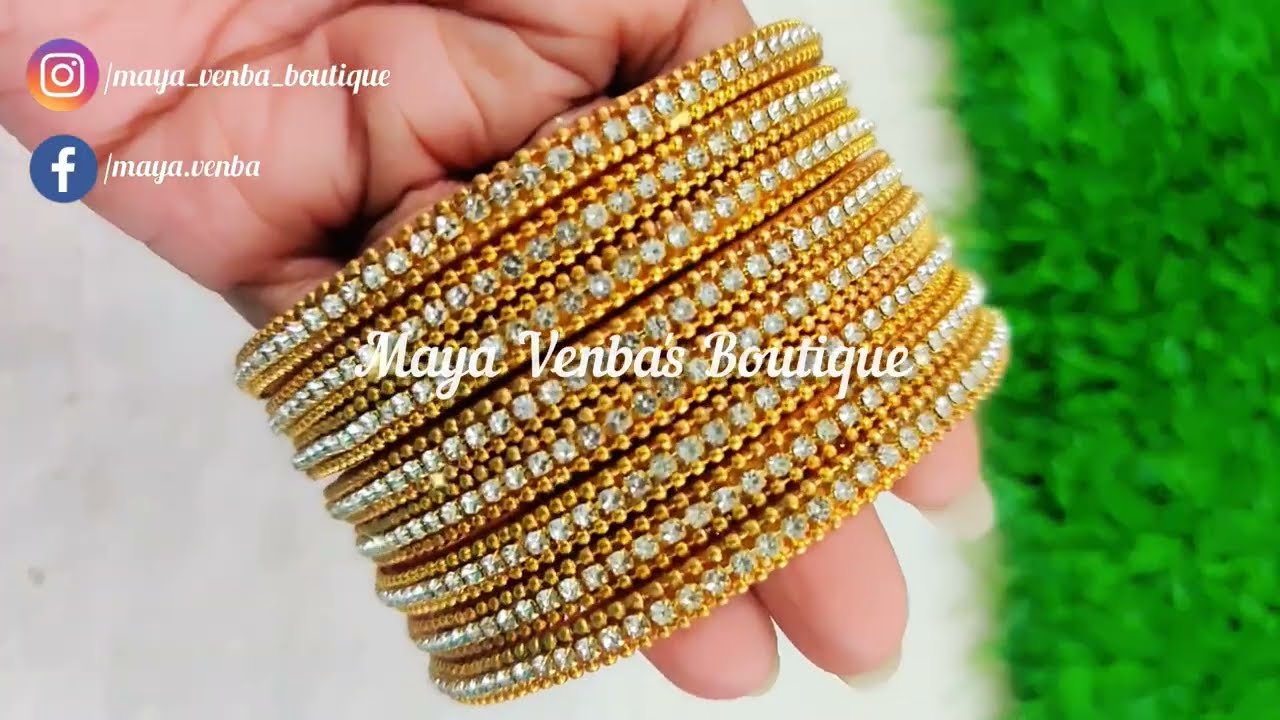 White stone bangles | Silkthread bangles | Kundan Bangles | Maya Venba's Boutique