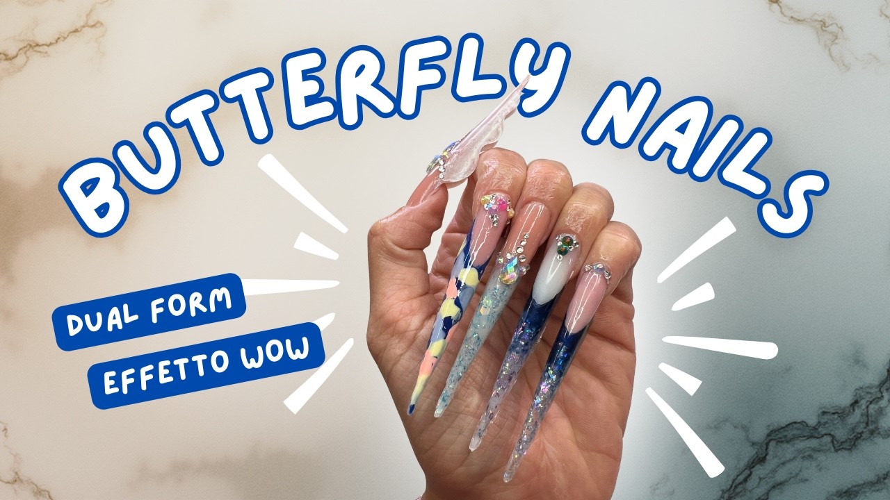 Provo le BUTTERFLY DUAL FORM di Temu: unghie LUNGHISSIME e SPETTACOLARI 😍🦋 | The Pink Glove Nails