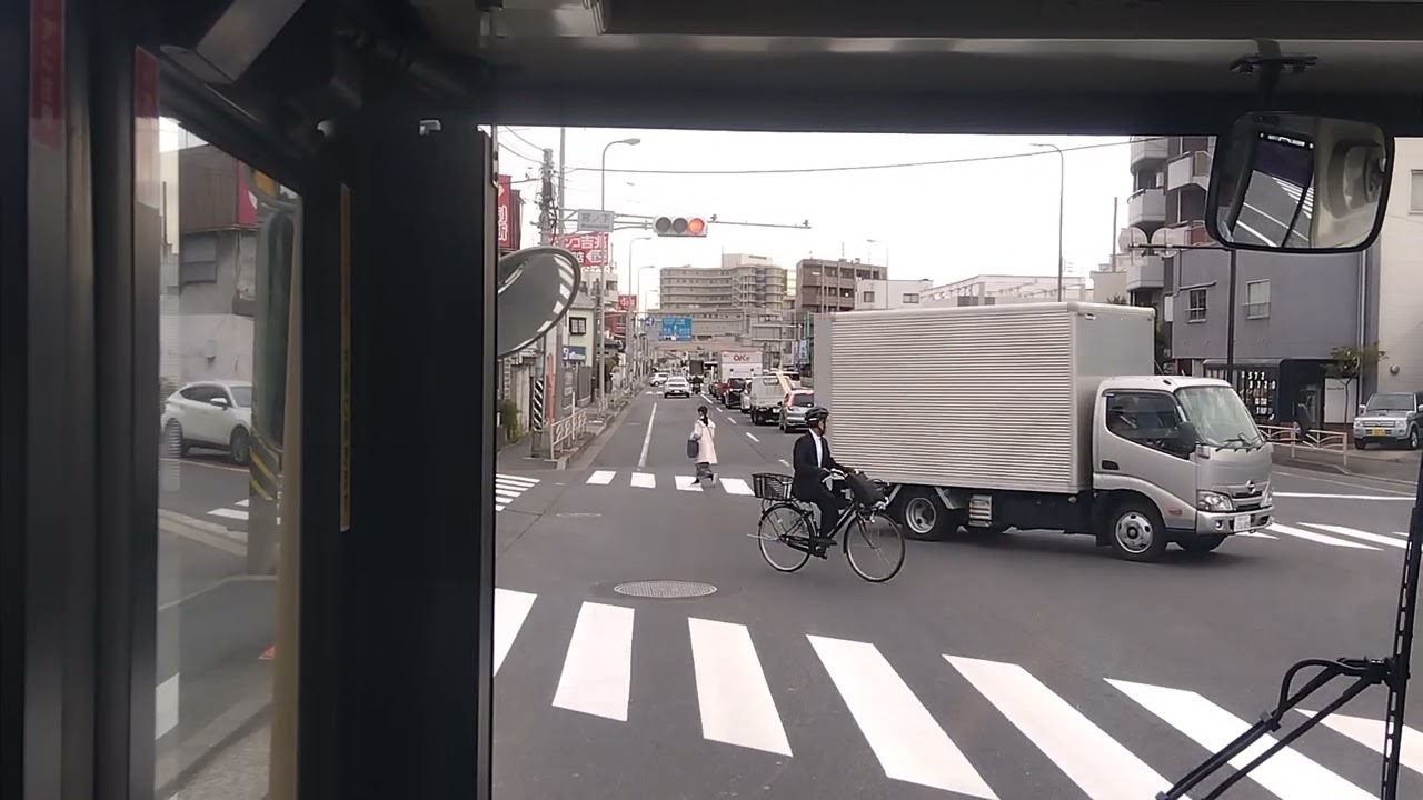 横浜市営バス　67系統　前面展望（鶴見駅入口→梶山）
