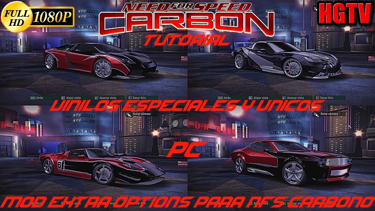 Mod Extra Options Para Need For Speed Carbono Desbloquea Vinilos &Uacute;nicos  Tutorial l [HD 1080p 60FPS]