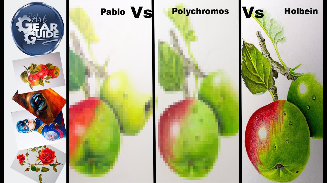 Caran d'Ache Pablo, Faber Castell Polychromos and Holbein Colored Pencils  Comparison