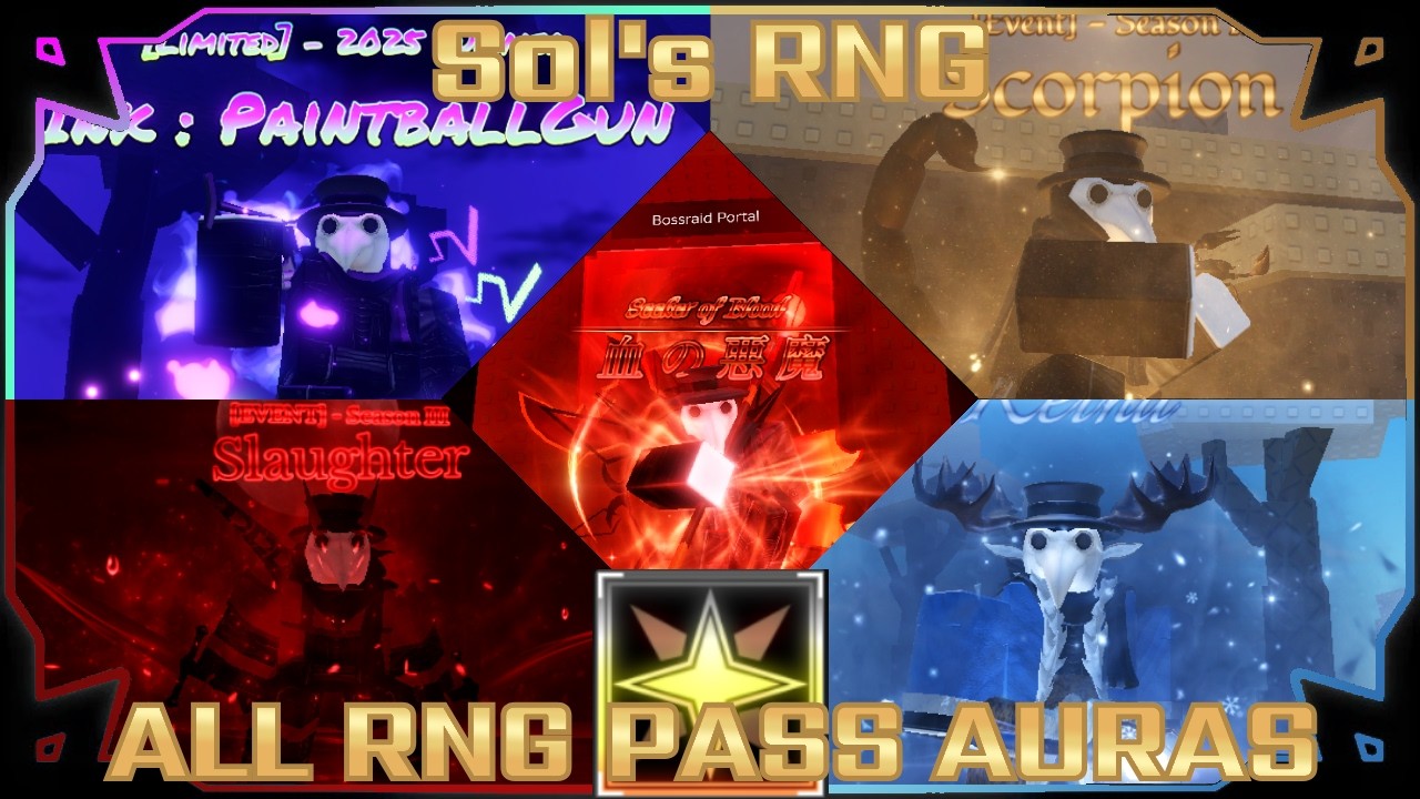 [Sol's RNG] ALL 5 SEASON PASS AURAS SHOWCASE