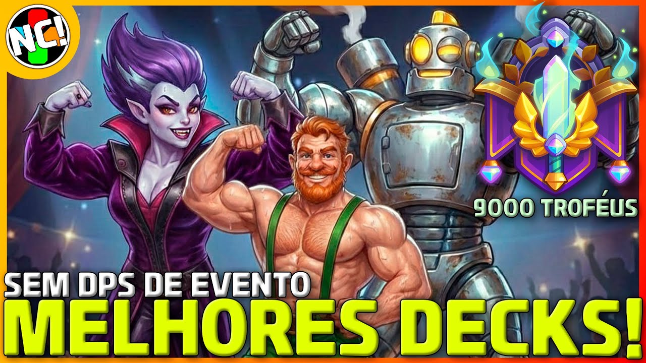 OS 3 MELHORES DECKS PARA 9000 TROFÉUS! (Sem DPS de evento) | Rush Royale | Gameplay português PT-BR
