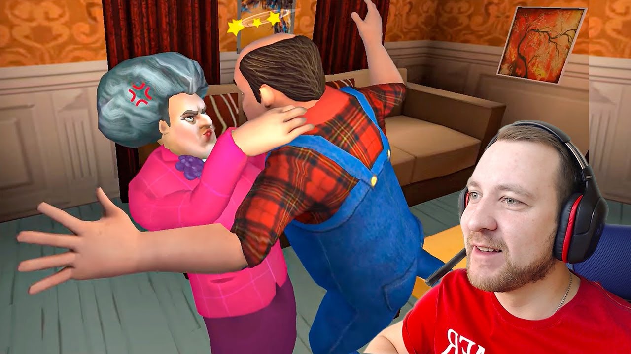 МИСС ТИ ПОССОРИЛАСЬ с МУЖЕМ Scary Stranger 3D игра от разработчиков Scary Teacher 3D