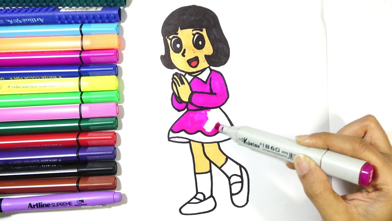 Drawing Yumeko from Ninja Hattori - Coloring Pages | D4K