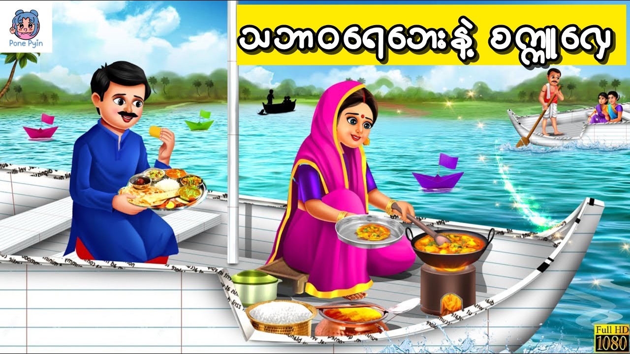 သဘာဝရေဘေးနဲ့ စက္ကူလှေ #ကာတွန်း #ပုံပြင် #မြန်မာကာတွန်း