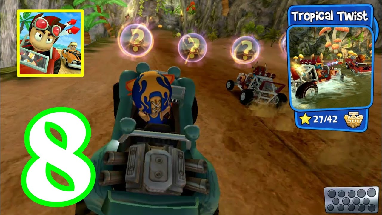Beach Buggy Racing - Gameplay Walkthrough Part 8 -  Tropical Twist Level 10 - 15 Boss (Android, iOS)