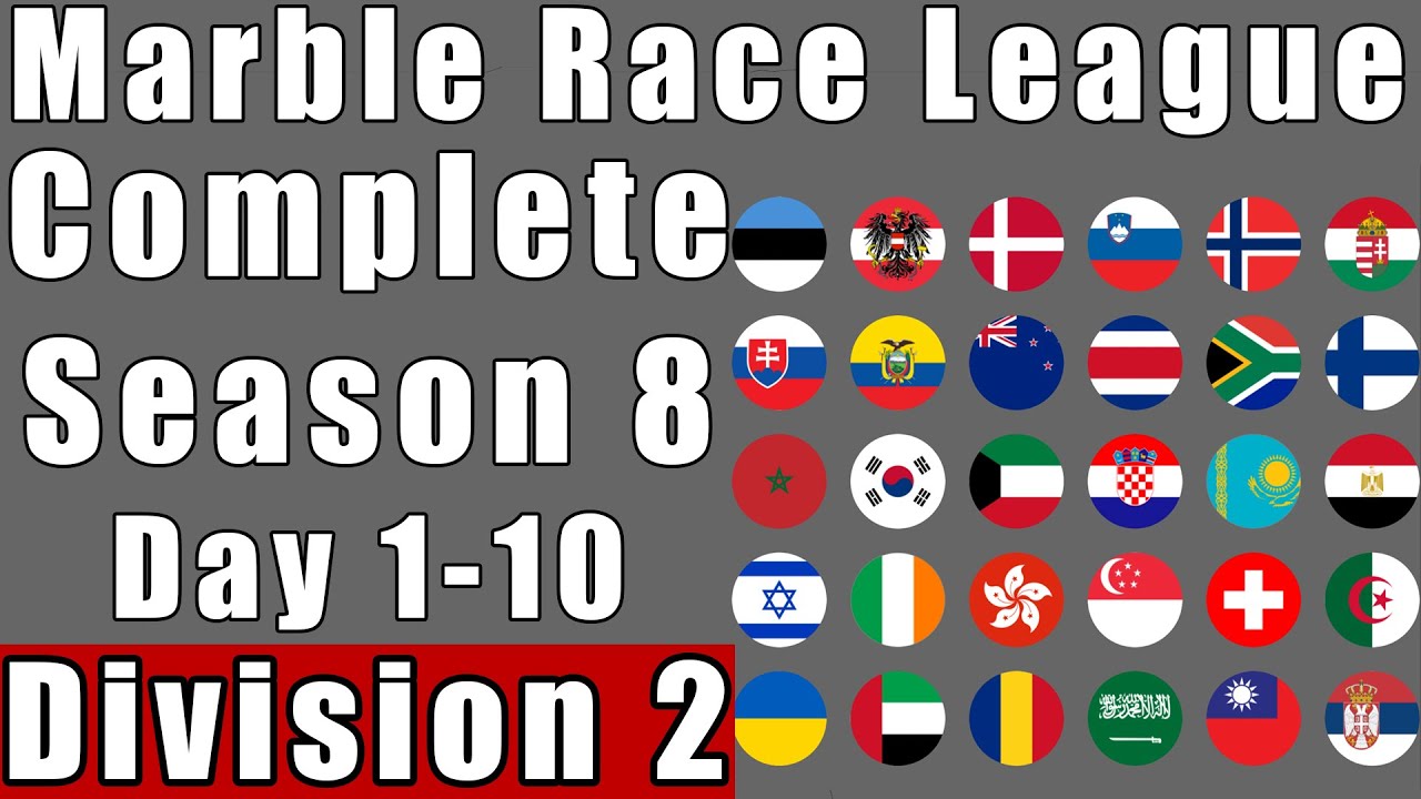 Marble Race League 2020 Season 8 Division 2 Complete Race Day 1-10 in Algodoo / Marble Race King