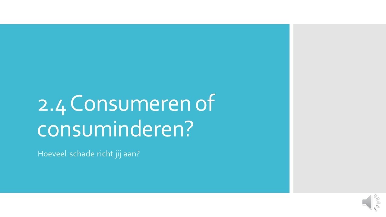 3tl 2.4 Consumeren of consuminderen?