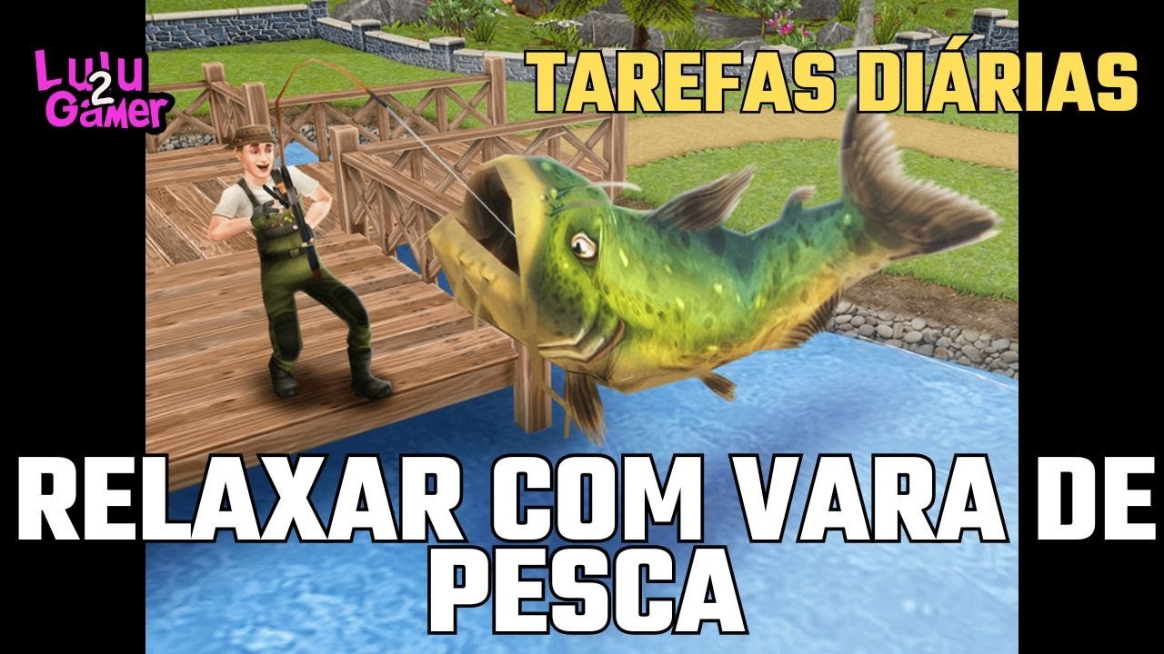 The Sims Freeplay Como relaxar com a vara de pesca do parque