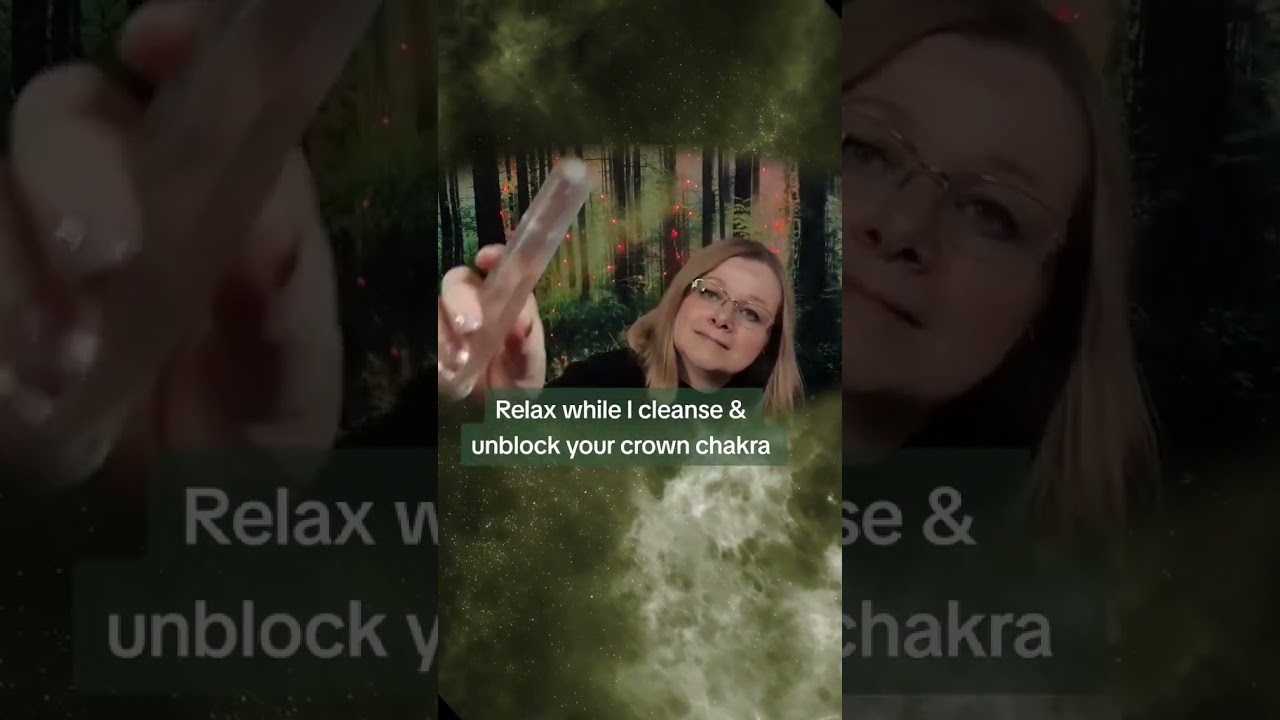 Reiki to cleanse and unblock your crown chakra. Asmr quartz crystal healing