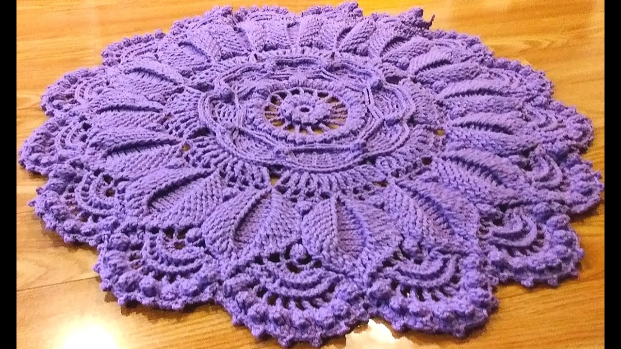 crochet home rug #9 3D pattern/crochet doily/crochet  mandala  part 1/2/крючком мандала