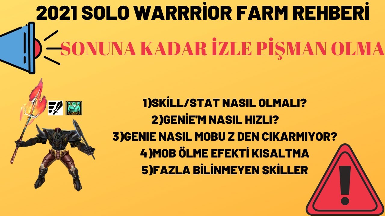 SOLO WARRIOR REHBERİ |BİLGİLENDİRME | MOB NASIL Z DEN CIKMIYOR ? SKİLLER NASIL OLMALI ?