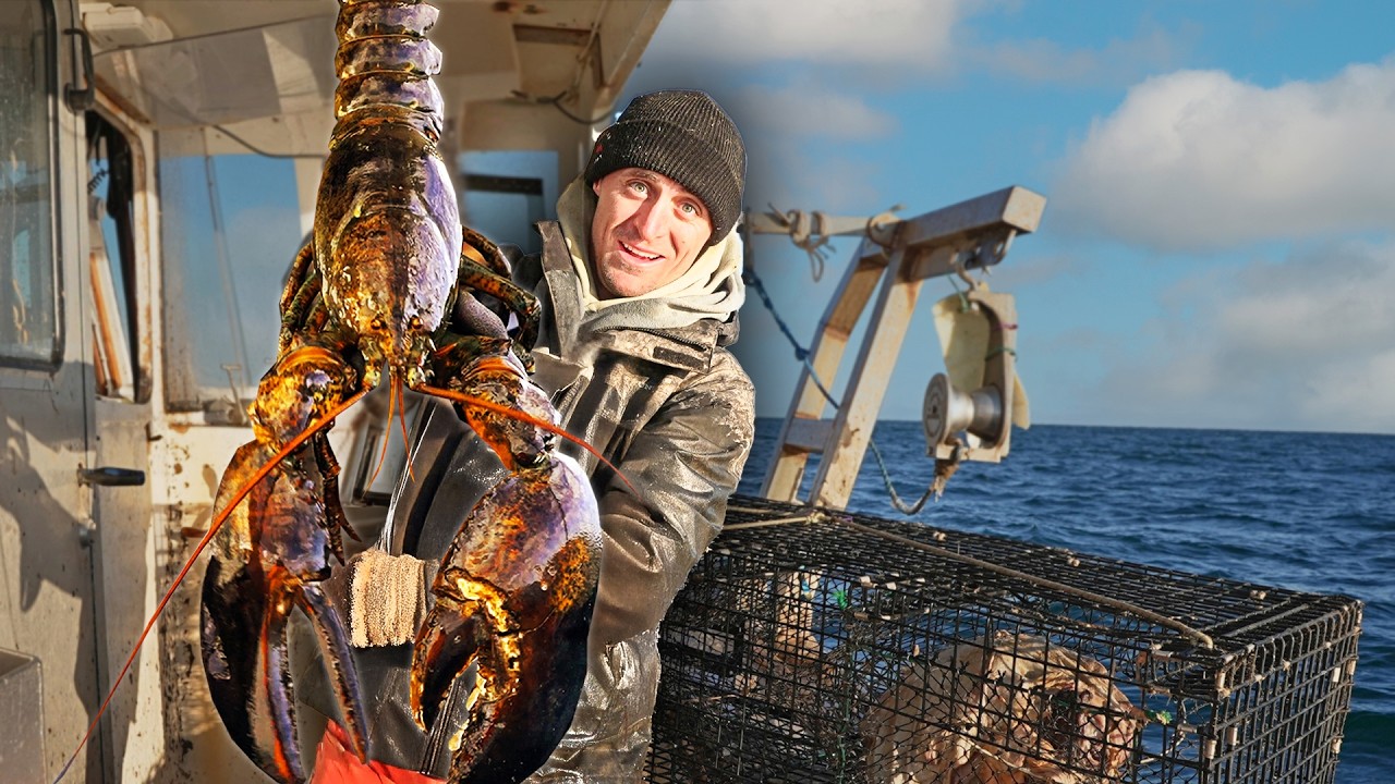 I caught a 65 year old lobster in my GIANT lobster trap