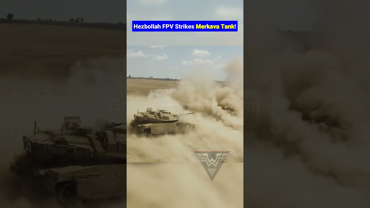 Merkava Tank Hit by Hezbollah FPV