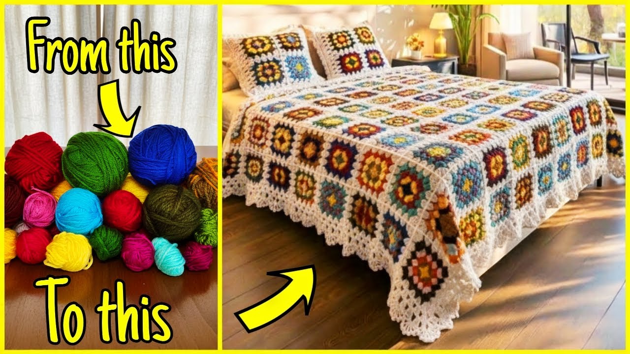 أفضل طريقة لاستغلال بواقي الخيوط 🧶 Crochet Pattern for Beginners: Step by Step