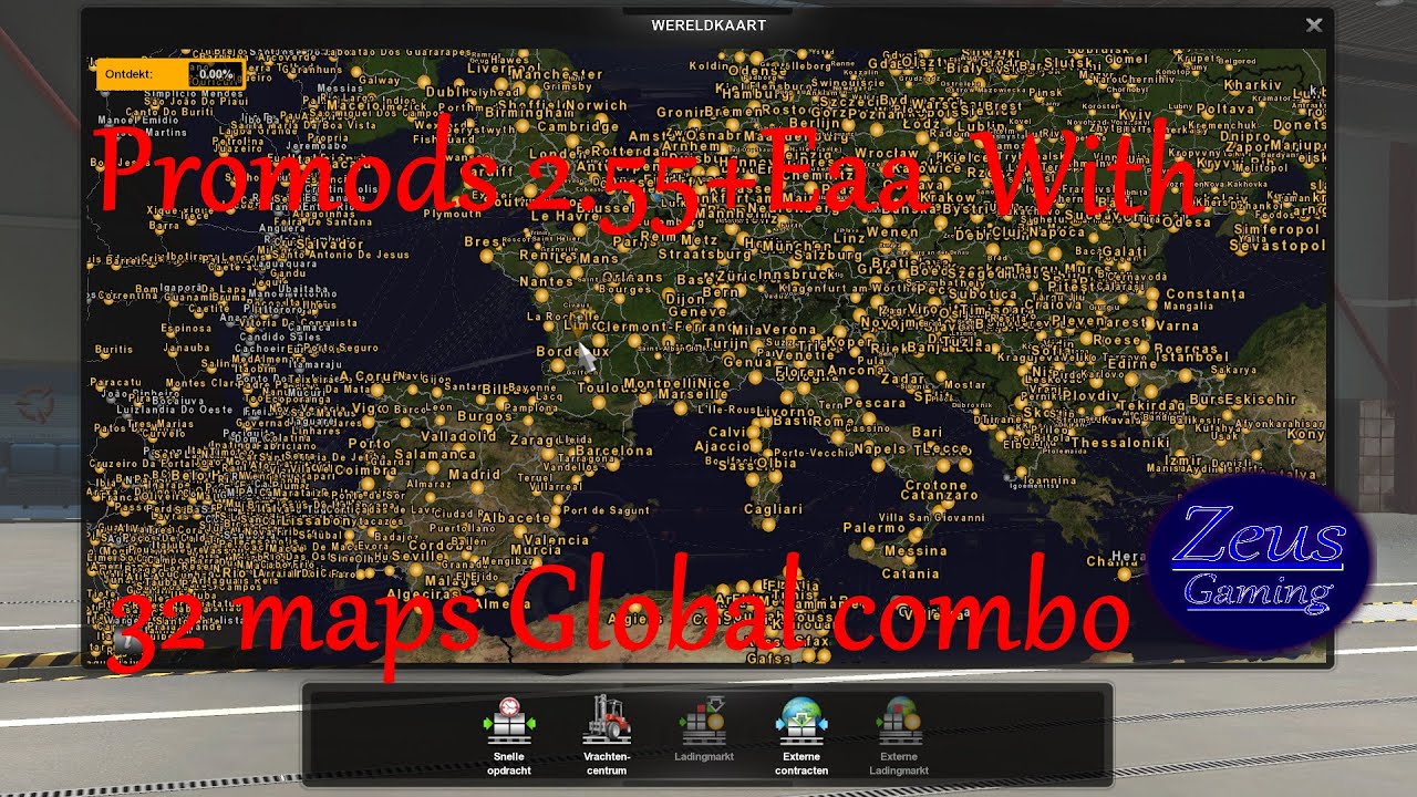 Ets2 Promods 2.55+Eaa with 32 maps Global combo