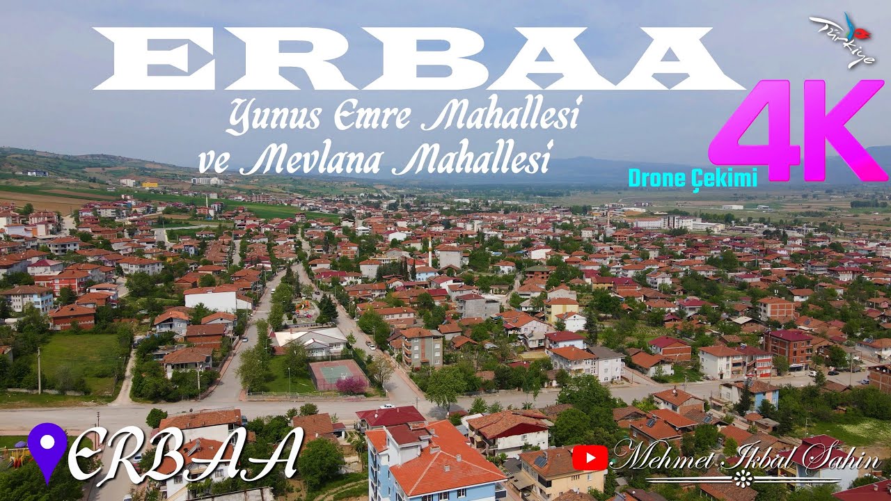 Erbaa Yunus Emre ve Mevlana Mahallesi Havadan Görünüm 4K Drone Çekimi / 30.4.22 TOKAT ERBAA