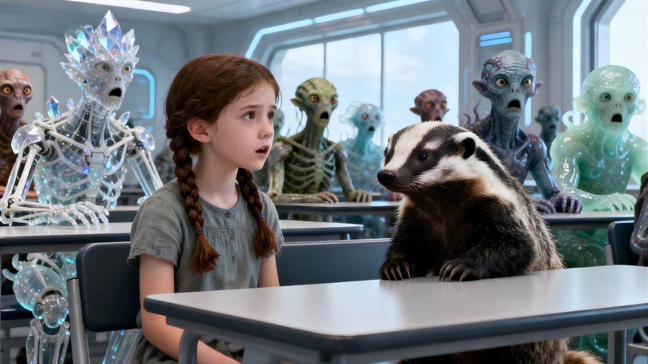 They Mocked the Human Child in Class — Until the Honey Badger Sat Beside Her and Every Alien Froze”