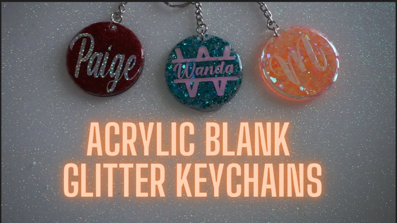 Acrylic Blank Glitter Keychains I Period Six Designs