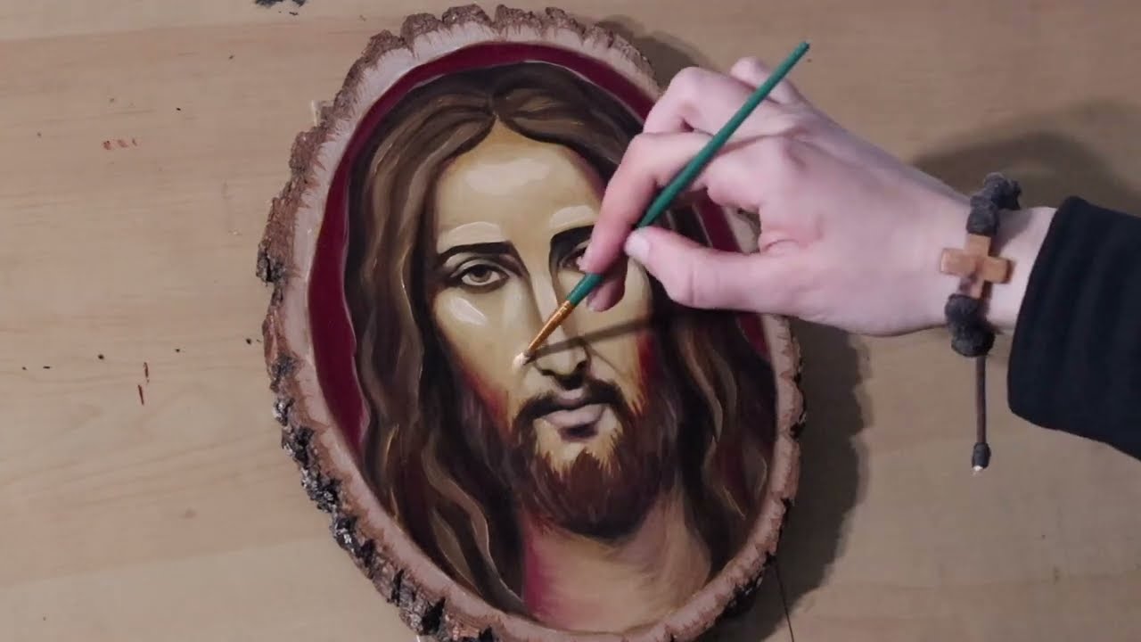 The Face of Christ Oil Painting-Mary Nisan