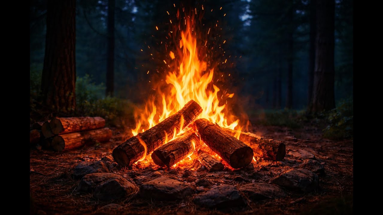 Relaxing CampFire Sounds - Pure Nature ASMR - 4K
