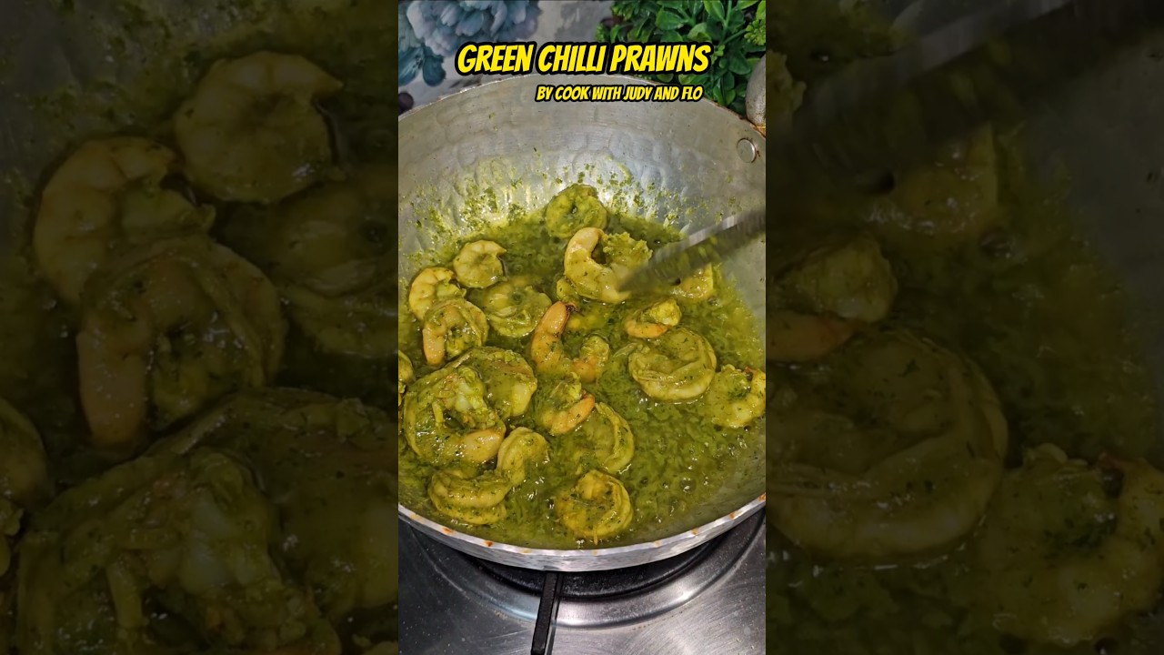 Green Chilli Prawns #shorts #prawns #greenchilliprawns #cookwithjudyandflo