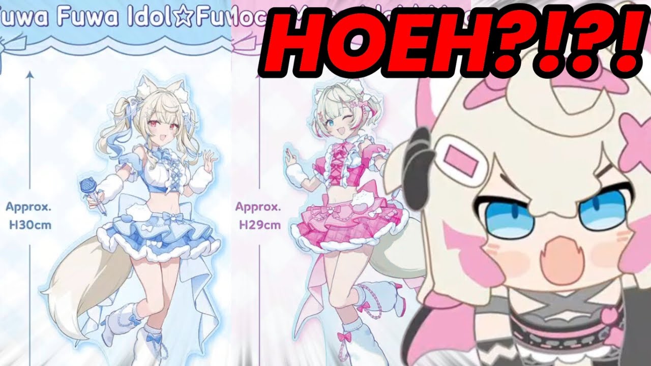 Mococo finds out her merch being 1cm shorter than Fuwawa [Hololive/FuwaMoco]
