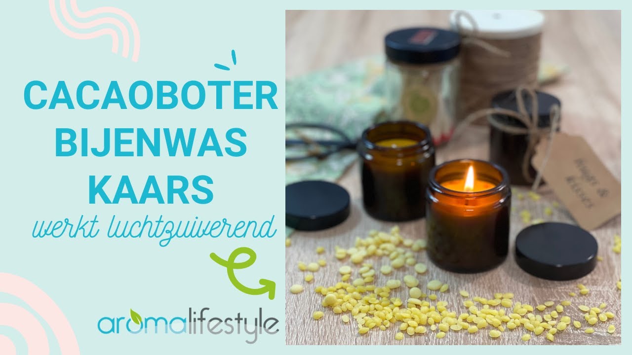 Bijenwas cacaoboter kaarsen, zuiveren de lucht. Makkelijk en snel gemaakt. Ook leuk als cadeautje.